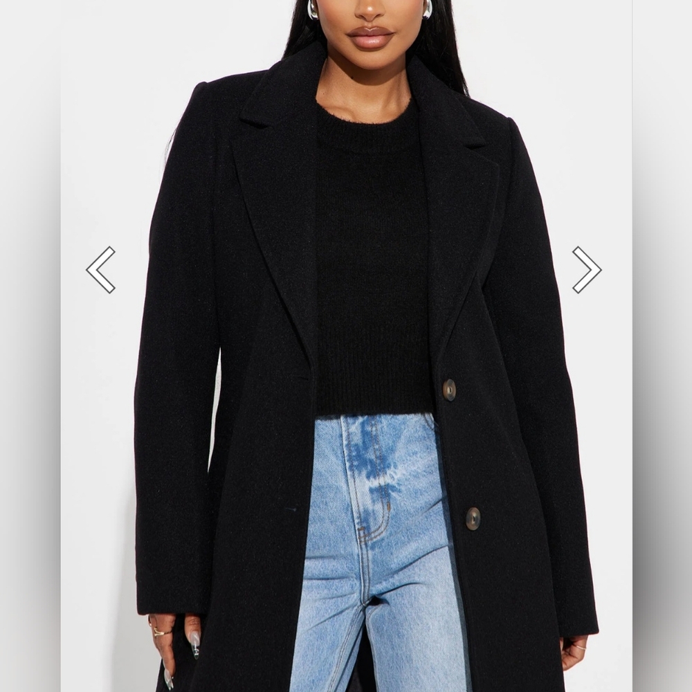 NWT Black Faux Wool Jacket